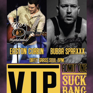 Spring Rally 2025 Tito's VIP Pass - Wednesday, 5/14 - Easton Corbin & Bubba Sparxxx
